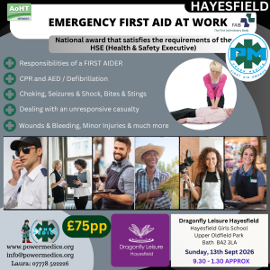 Emergency First Aid At Work : HAYESFIELD 13/09/2026