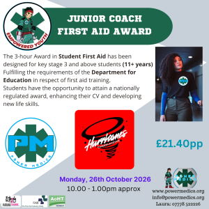 JUNIOR COACH FIRST AID AWARD_BREDBURY_26/10/26